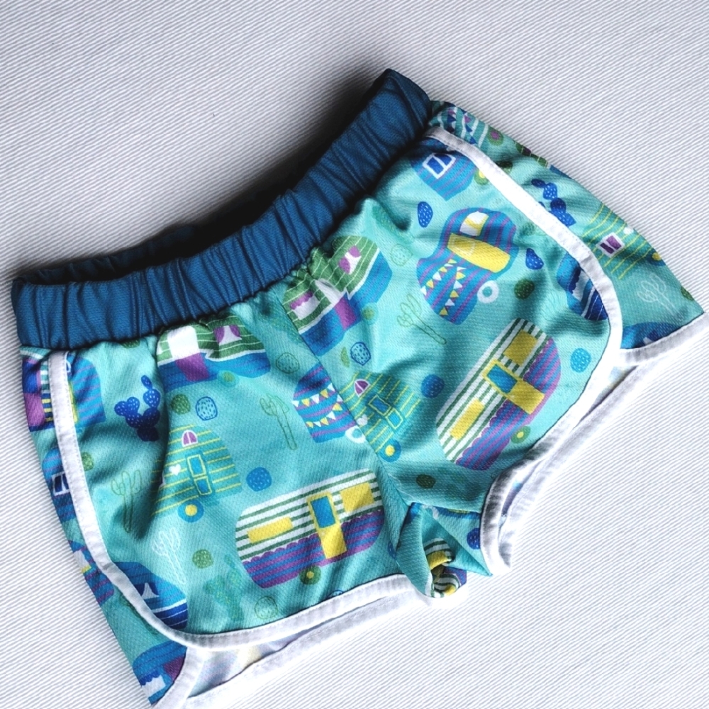Urban Smalls Girls Camper Van Athletic Shorts